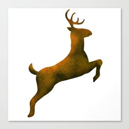 Watercolour Orange Reindeer Illustration - Nursery/Child’s bedroom Canvas Print