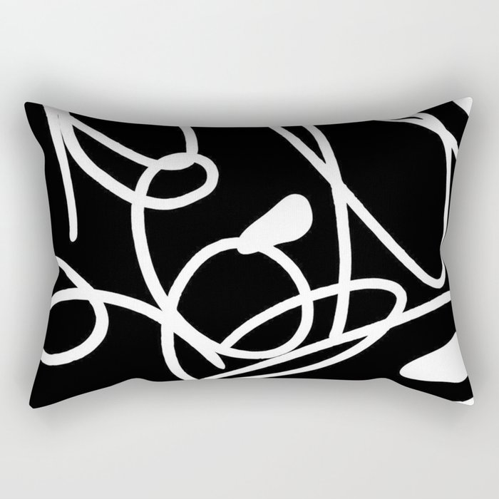 Modern black and white print Rectangular Pillow