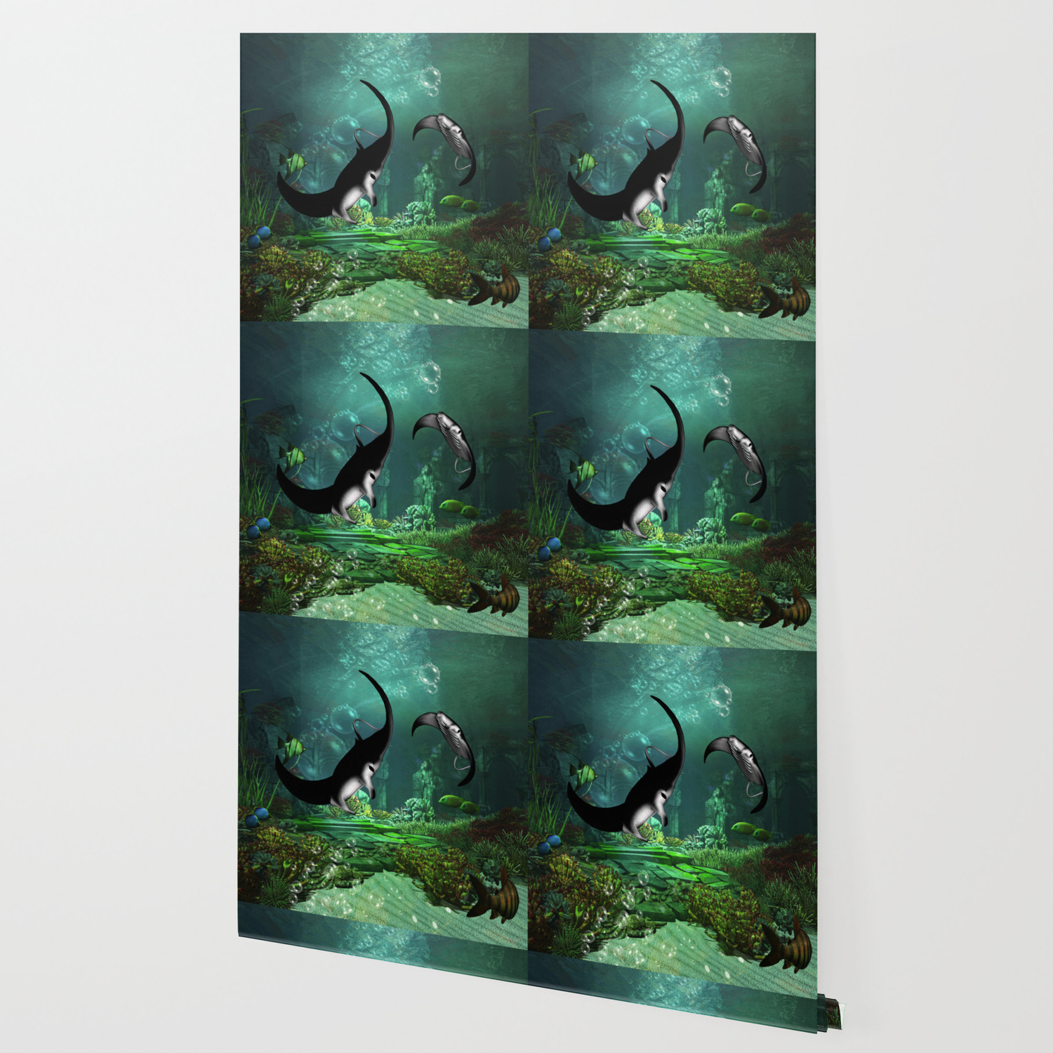 Wonderful Manta Rays In The Deep Ocean Wallpaper By Nicky2342