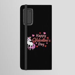 Kawaii Rainbow Unicorn Heart Day Valentines Day Android Wallet Case