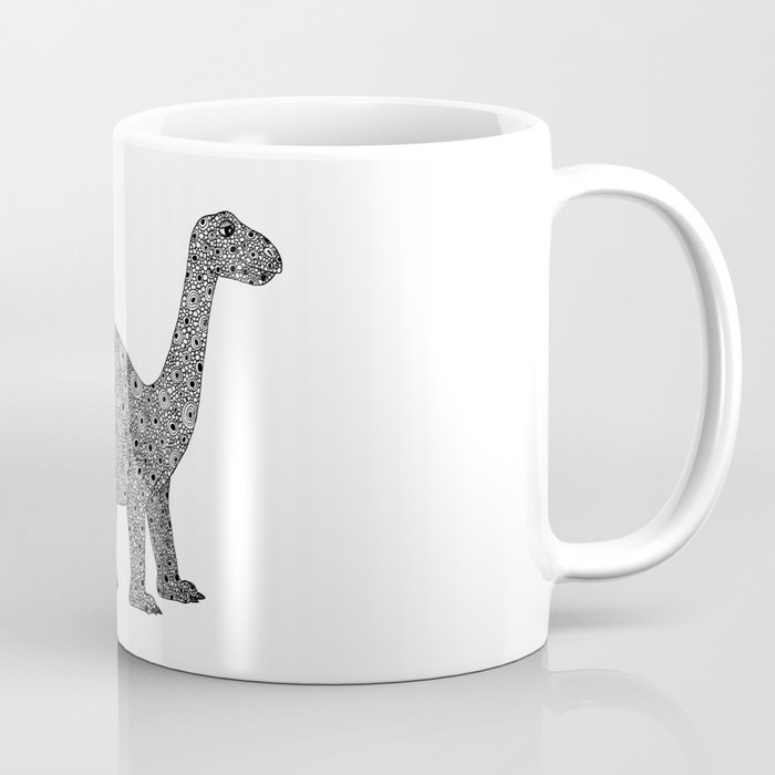 Brontosaurus Dinosaur Ink Drawing Coffee Mug