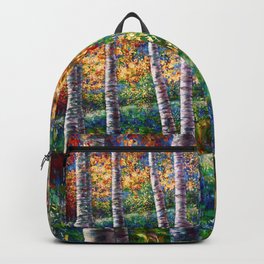 Midsummer Aspen Forest Impasto painting Backpack | Abstract, Arts, Treesgrove, Olenaart, Finearts, Landscape, Birchforest, Painting, Woods, Birch 