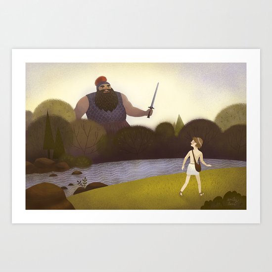 David Faces Goliath (By Emily Dove) Art Print