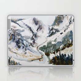 Watercolor Winter Mountains Landscape Laptop Skin
