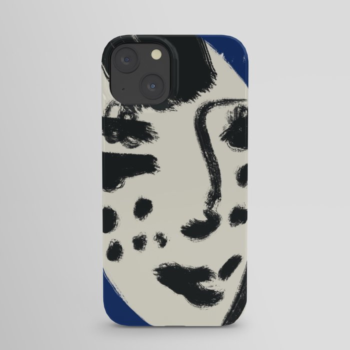 Portrait in blue 06 iPhone Case