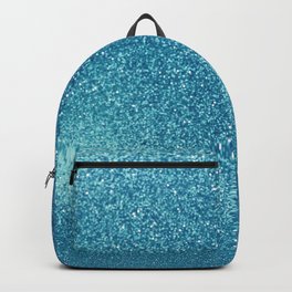 cyan blue glitter Backpack