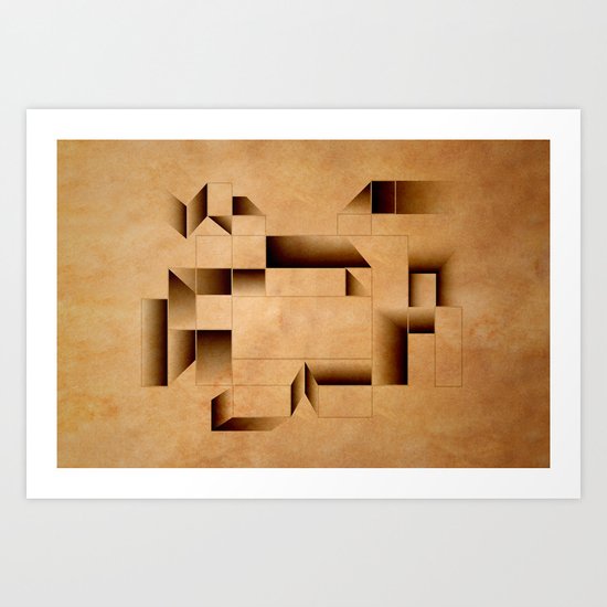 cubist invader. Art Print