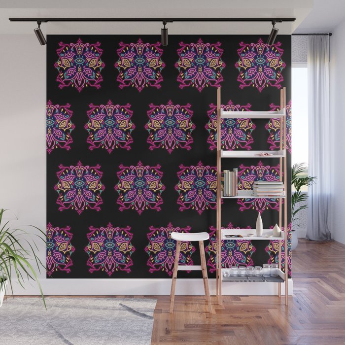 Psychedelic Neon Butterfly Wall Mural