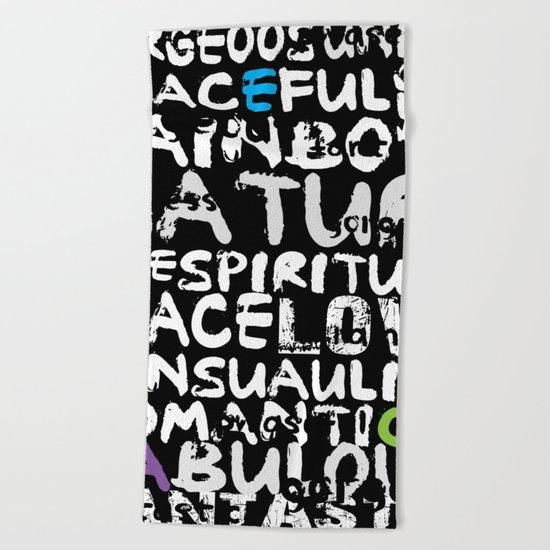 love words Beach Towel