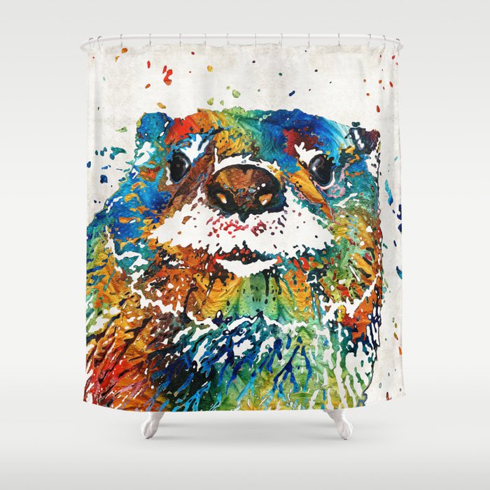 Otter Art - Ottertude - By Sharon Cummings Shower Curtain