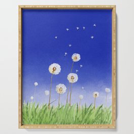 Up, Up and Away 2 - Dandelion Watercolor  Serving Tray
