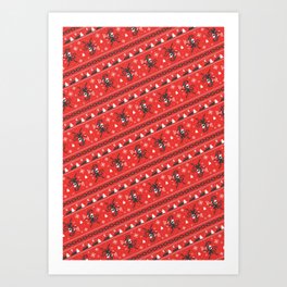 KRAMPUS PATTERN (Red) Art Print