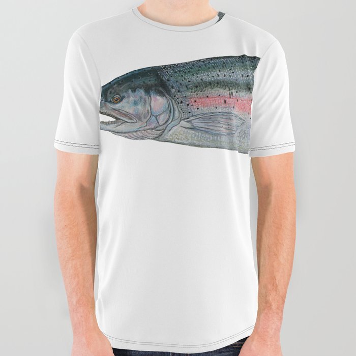 Rainbow Trout All Over Graphic Tee