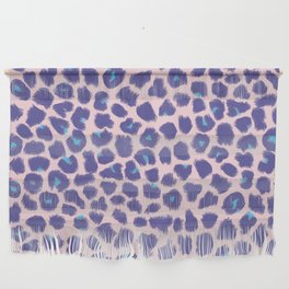 Leopard Spots, Cheetah Print, Lavender, Very Peri, Blush, Brush Strokes Wall Hanging