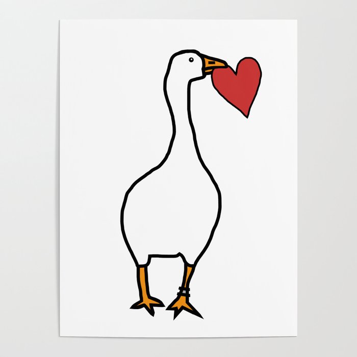 Untitled Valentine Goose - Untitled Goose Game - Posters and Art