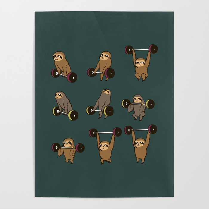 OLYMPIC LIFTING SLOTHS Poster