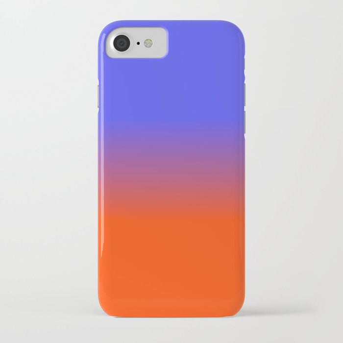 Neon Blue and Neon Orange Ombré  Shade Color Fade iPhone Case