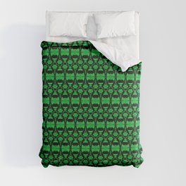 Dividers 02 in Green over Black Comforter