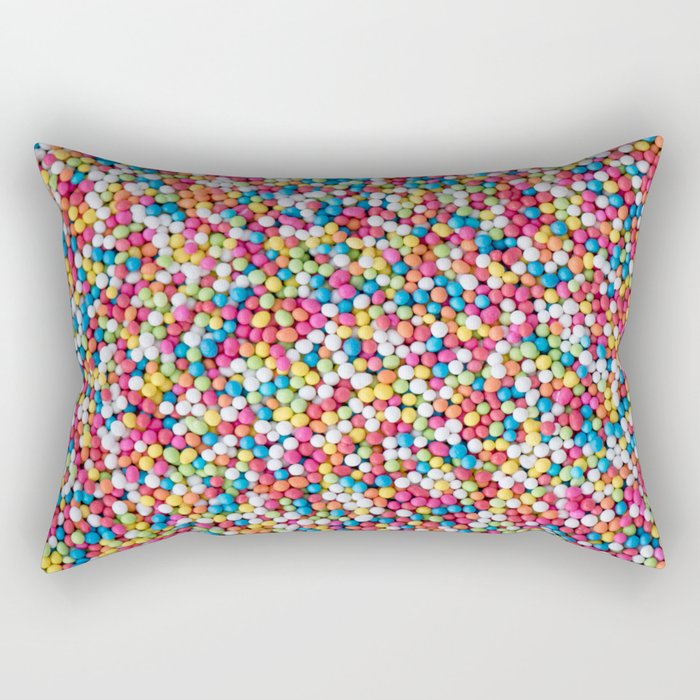 Round Rainbow Sprinkles | Colorful Sweet Candy  Rectangular Pillow
