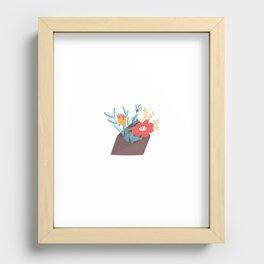 Envelope with cozy flowers Recessed Framed Print