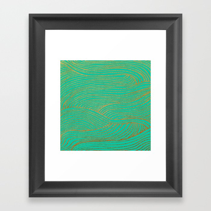 Wind Gold Turquoise Framed Art Print