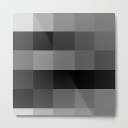 Pixels: Monochrome II Metal Print | Shadesofgrey, Ashgrey, Monochrome, Minimalsit, Pattern, Grey, Black And White, Monochromatic, Squares, Modern 