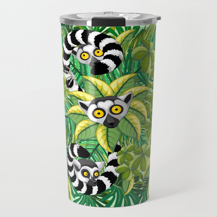 Lemurs on Madagascar Rainforest Travel Mug