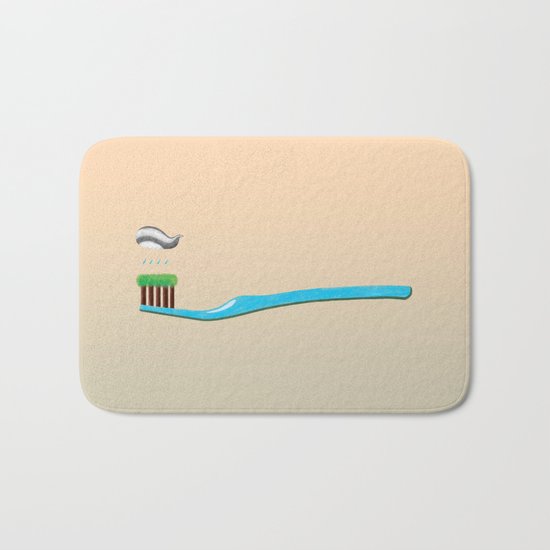 toothbrush clouds Bath Mat
