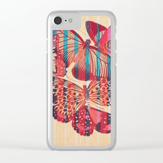 Butterflies in Strips Clear iPhone Case