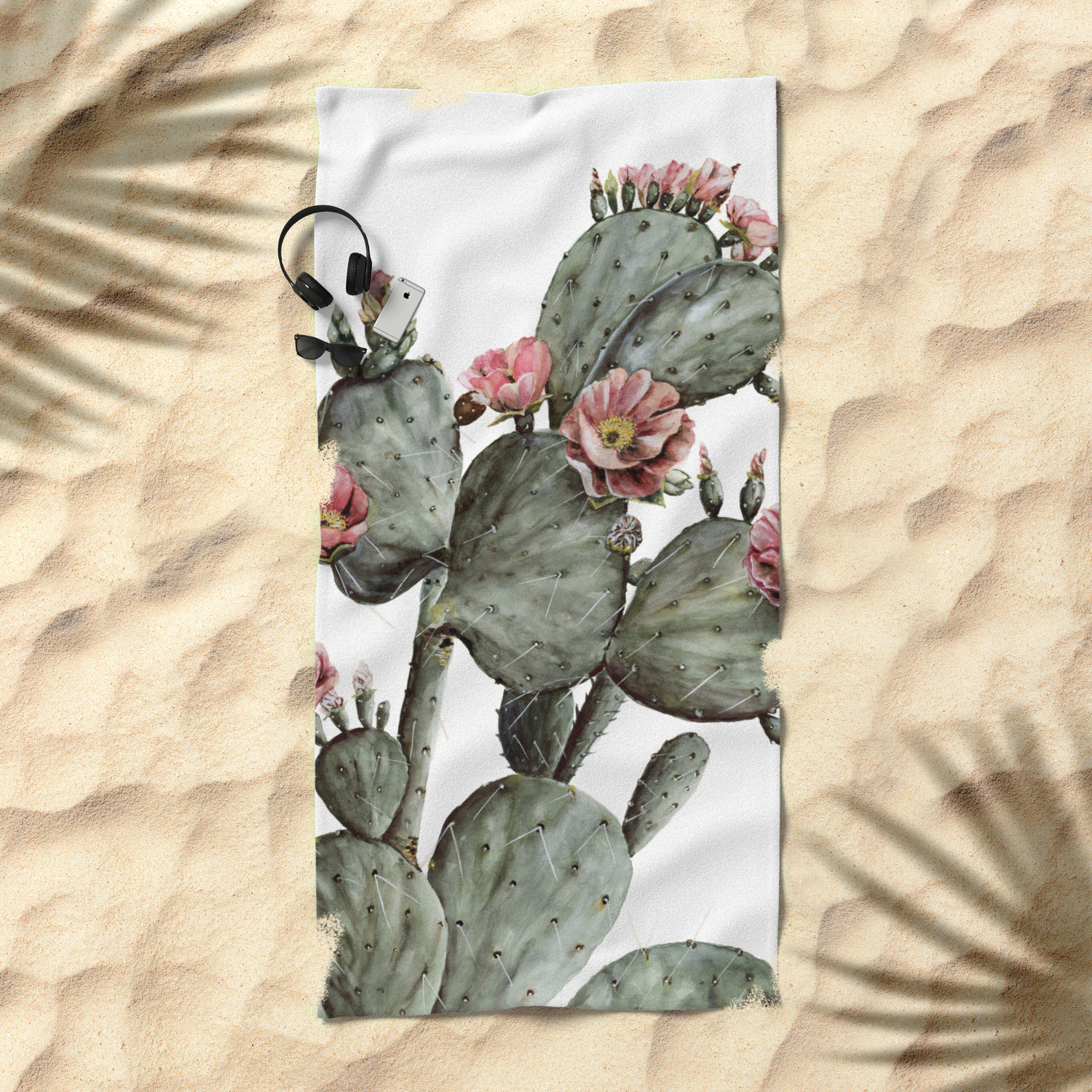 Prickly Pear Cactus Painting Beach Towel By Shealeenlouise Society6