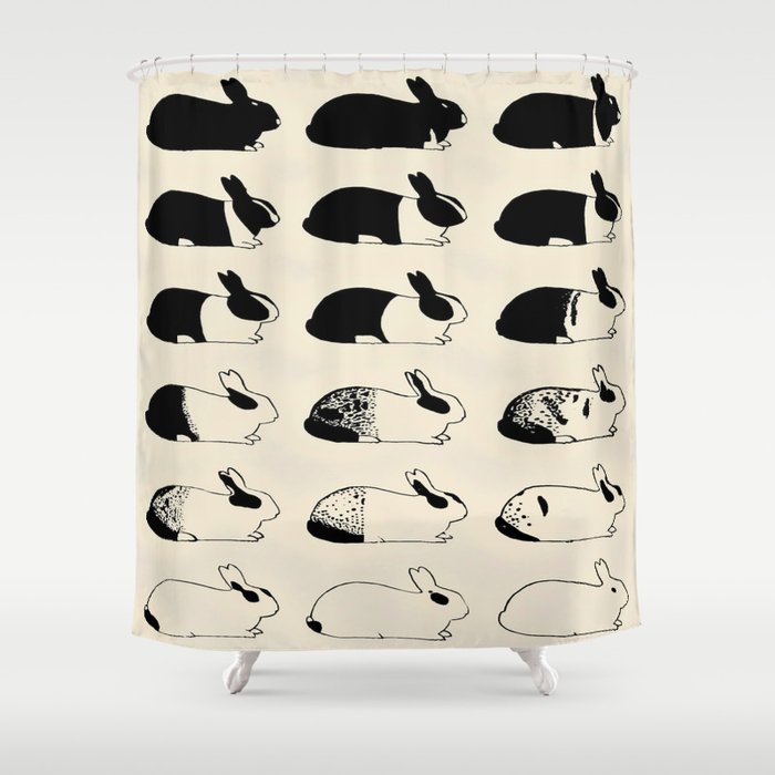 Studies of heredity in rabbits- William E.Castle - 1919 Cute Bunny Pattern Shower Curtain