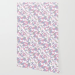 Retro Red & Blue Lines Pattern Wallpaper