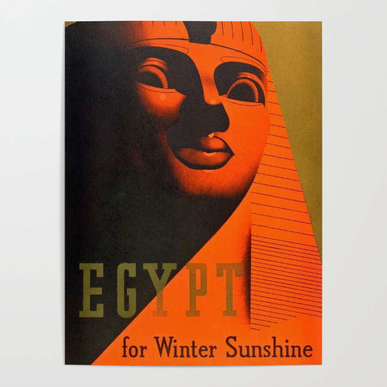 20x30 Visit Egypt Sphinx 1930s Vintage Style Travel Poster 