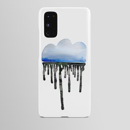 Unhappy - Watercolor Cloud with Dark Liquid Rain Android Case
