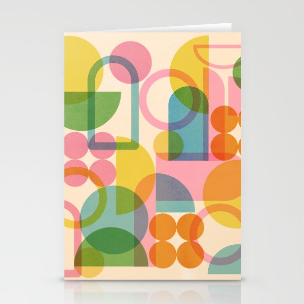 Simple Shapes Collage Stationery Cards