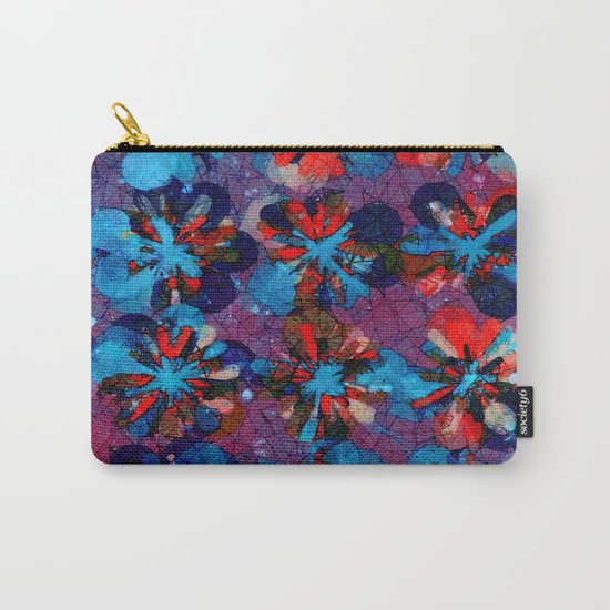 Abstract Flower Pattern Carry-All Pouch