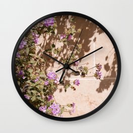 Lila Flowers In The Sun Summer Photo | Colorful Floral Travel Photography In France Art Print | Colors Of Europe Wall Clock