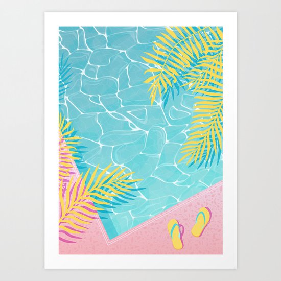 Tropical pool chill Art Print
