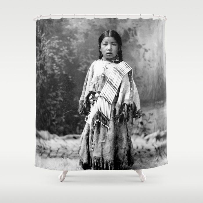 Dakota Sioux Little Girl Shower Curtain