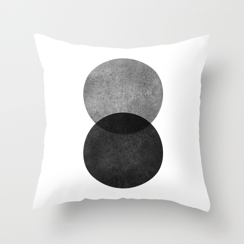 Black And Grey Circle Throw Pillow By Moonlightprint Society6