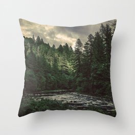 Pacific Northwest River - Nature Photography Throw Pillow