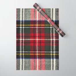 Scottish tartan pattern. Red and white wool plaid print as background. Symmetric square pattern. Wrapping Paper