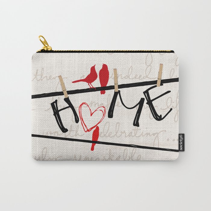 Home Letters Red Bird Clothesline A712 Carry-All Pouch