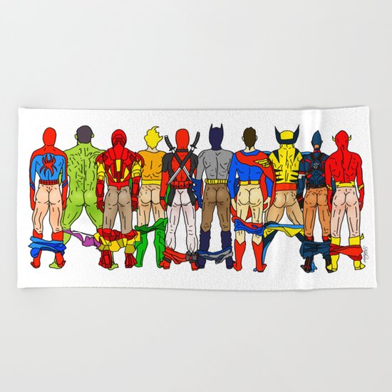 Superhero Butts Beach Towel