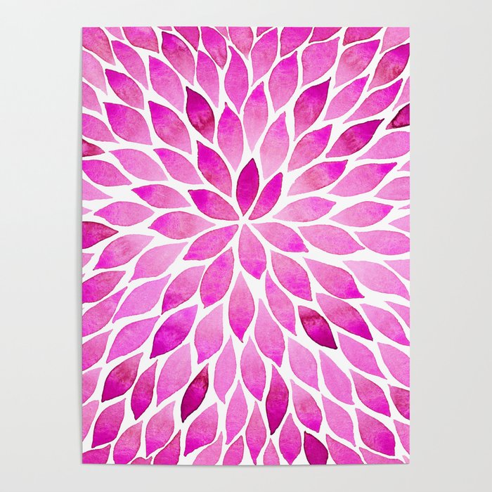 Leaves Pattern - Pink Poster