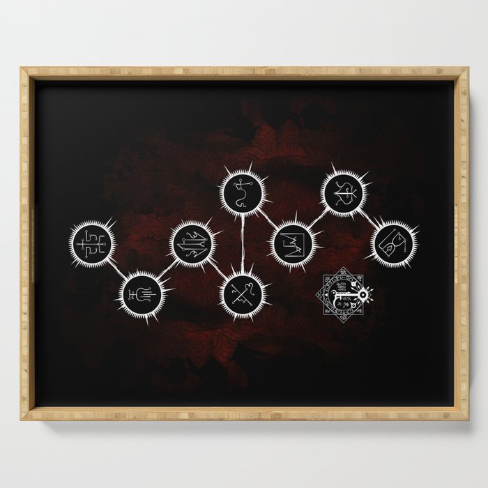 Path of Suns on Red-Rotated Serving Tray