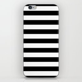 Large Black and White Horizontal Cabana Stripe iPhone Skin