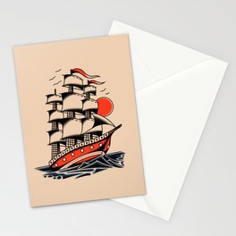 American traditional boat Stationery Cards