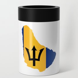 Barbados Islands In Silhouette With Flag Can Cooler