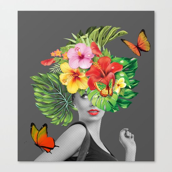 woman floral Canvas Print